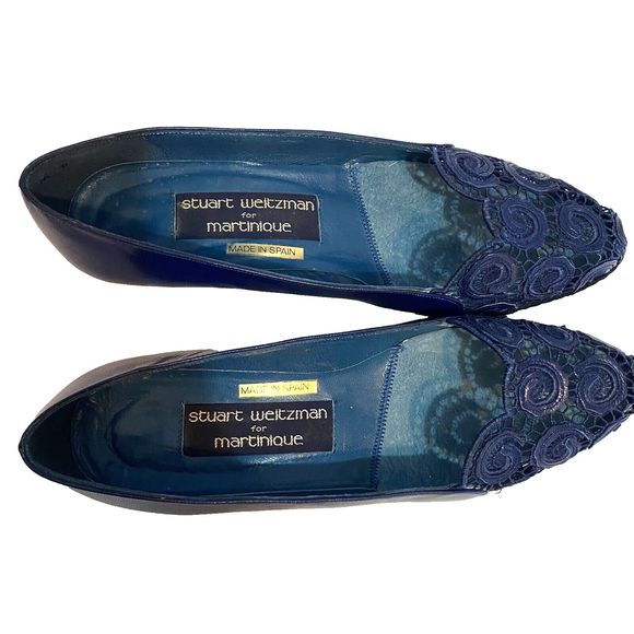 Stuart Weitzman Martinique Wedge Shoes Size 6B Vintage Blue RARE NWT - Picture 5 of 14
